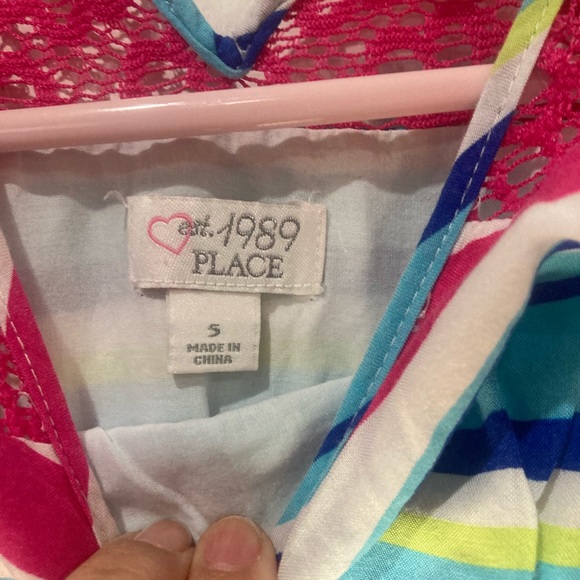 Children’s place girl rainbow strip dress size 5. - Picture 6 of 6